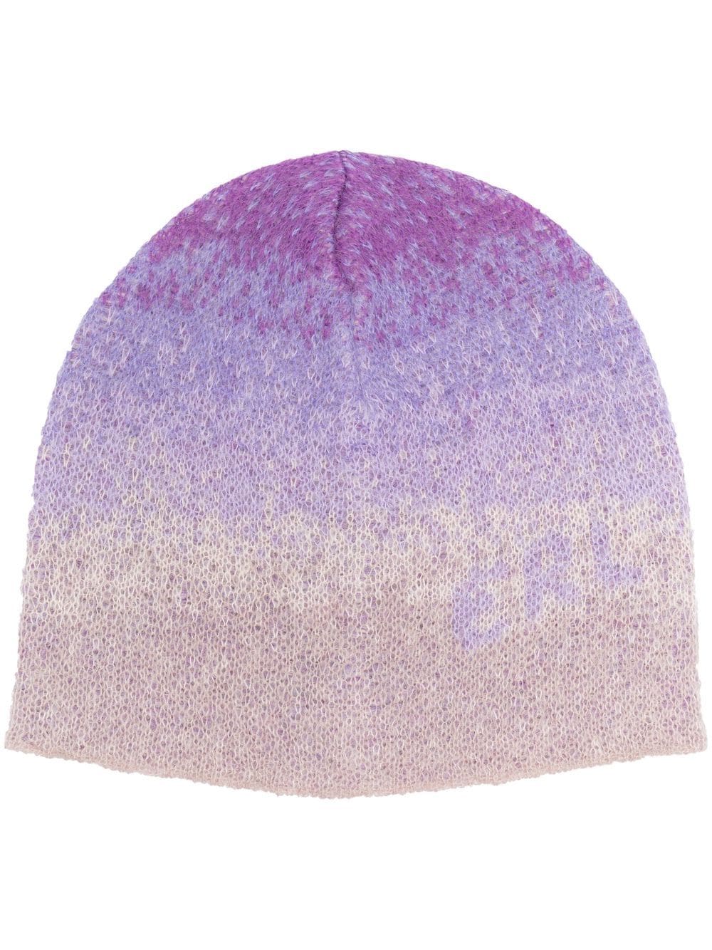 ERL ombré-effect intarsia-logo beanie - Purple von ERL