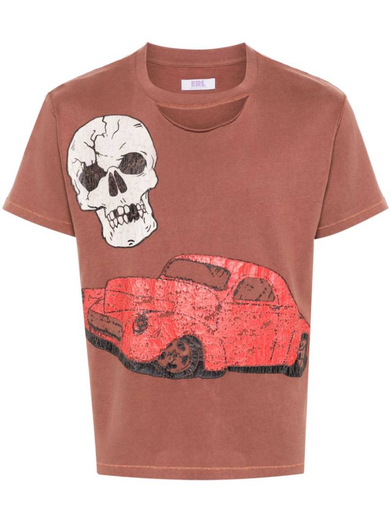 ERL skull-print cotton T-shirt - Brown von ERL