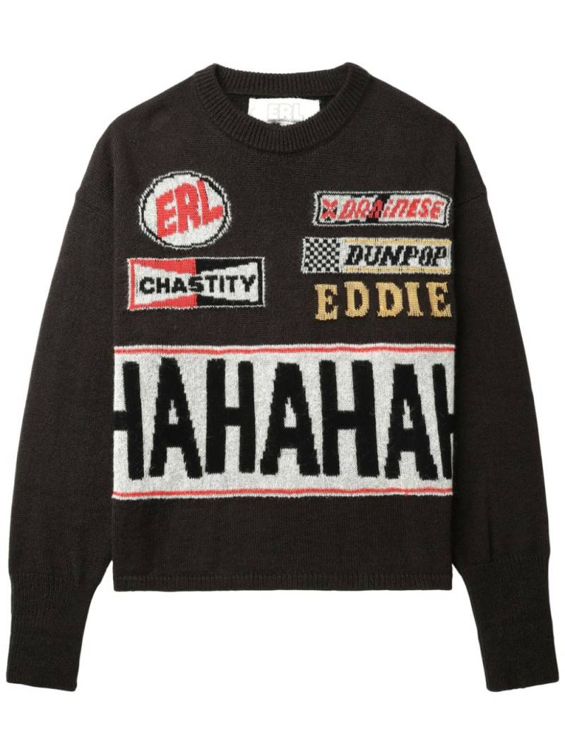 ERL slogan-intarsia jumper - Black von ERL