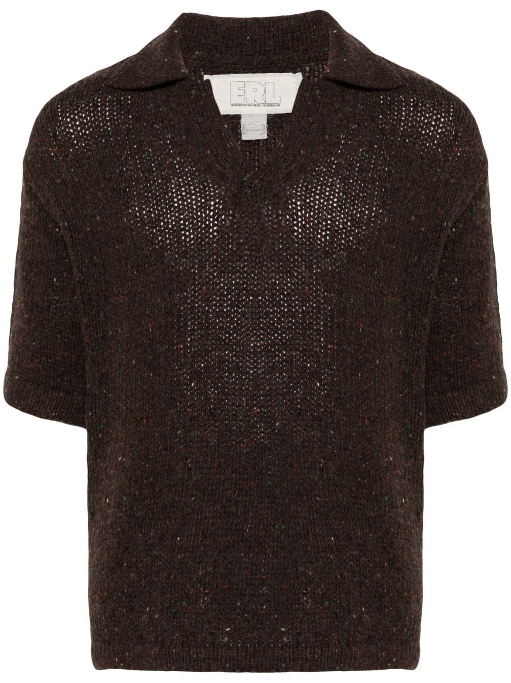 ERL speckle-knit polo sweater - Brown von ERL