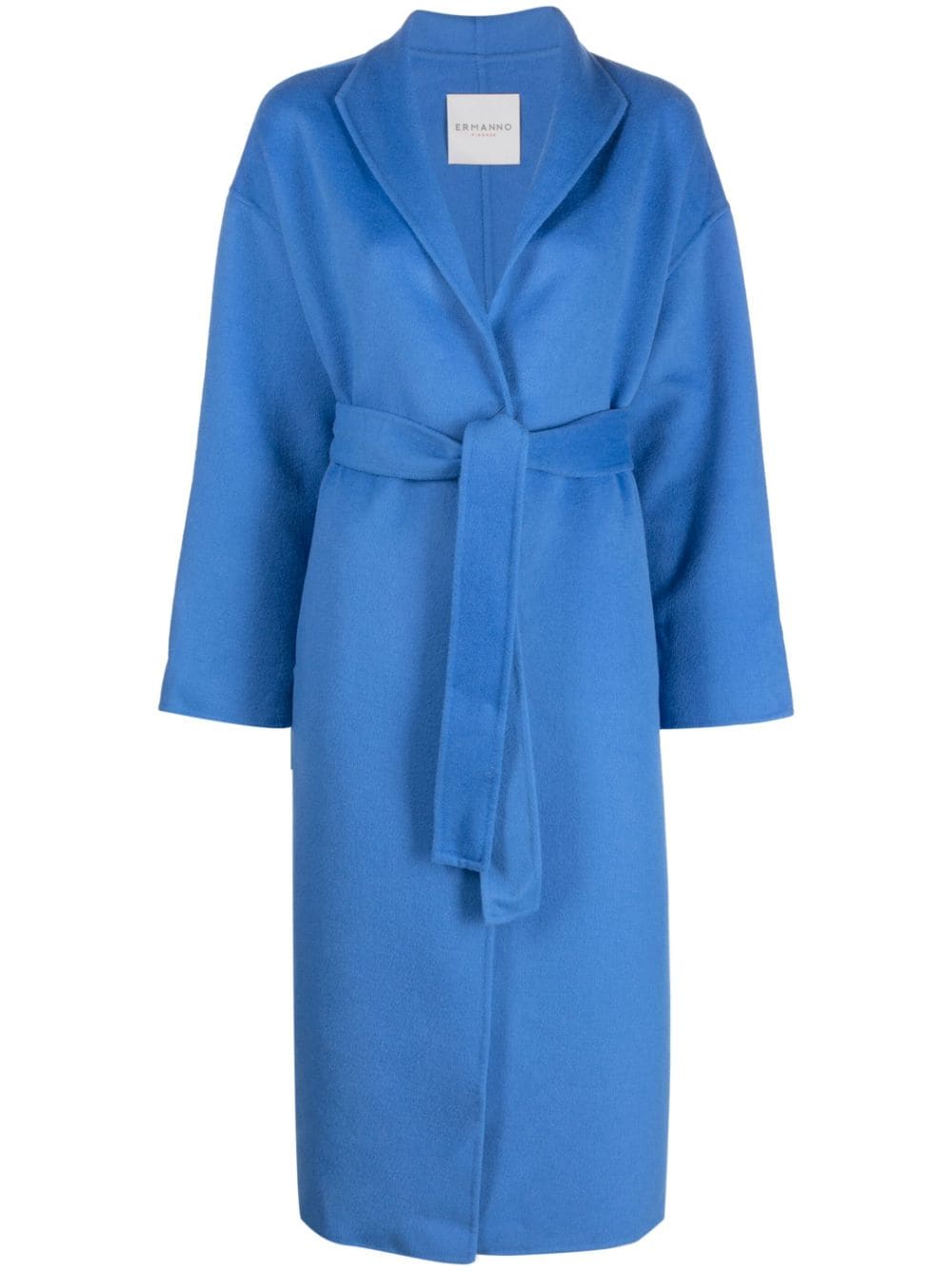 ERMANNO FIRENZE V-neck belted midi coat - Blue von ERMANNO FIRENZE