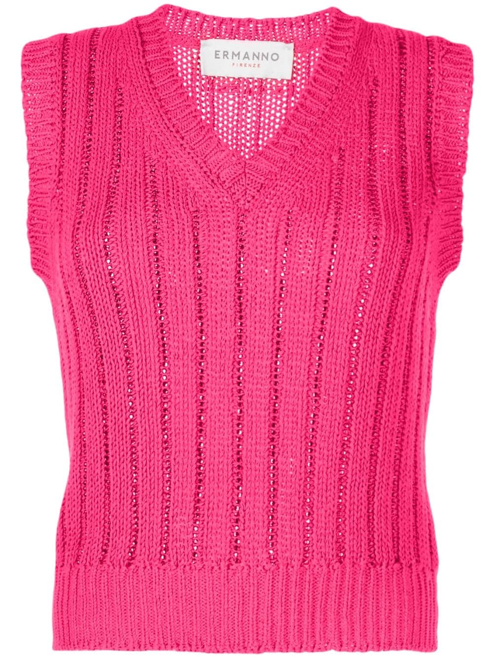 ERMANNO FIRENZE V-neck knitted vest - Pink von ERMANNO FIRENZE