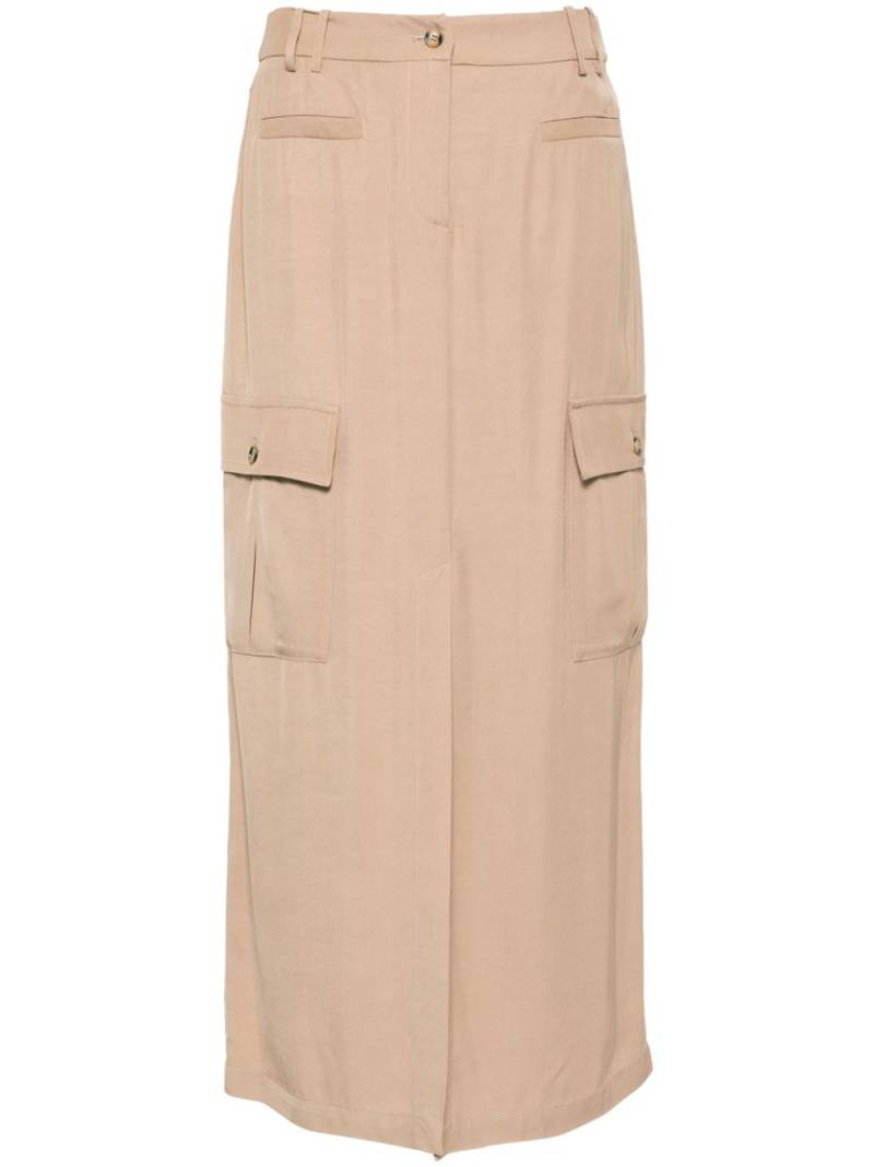 ERMANNO FIRENZE cargo-pockets faille skirt - Neutrals von ERMANNO FIRENZE