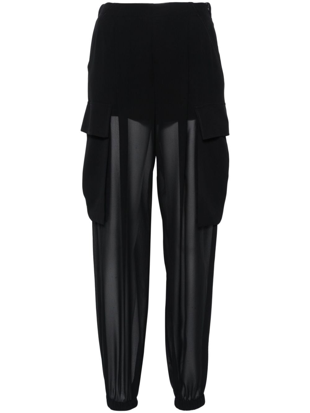 ERMANNO FIRENZE chiffon tapered trousers - Black von ERMANNO FIRENZE