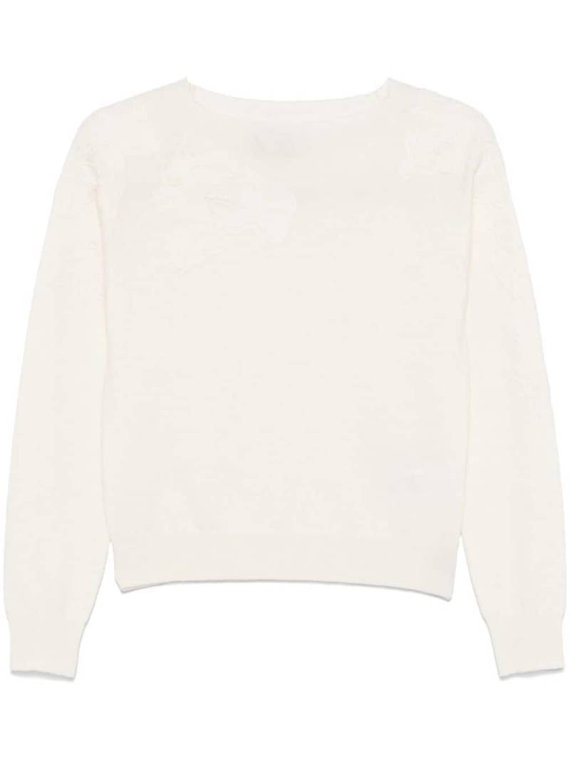 ERMANNO FIRENZE floral-embroidered sweater - Neutrals von ERMANNO FIRENZE