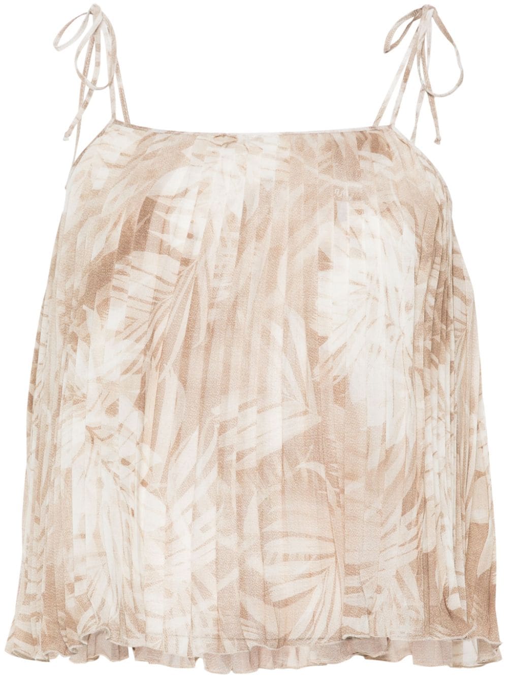 ERMANNO FIRENZE floral plissé sleeveless blouse - Neutrals von ERMANNO FIRENZE