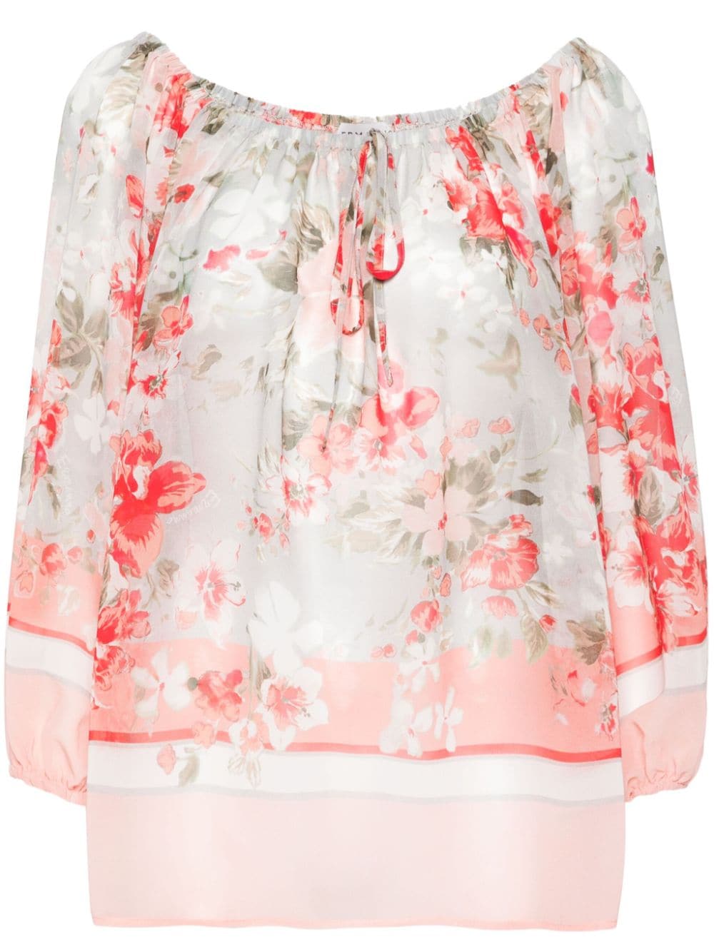 ERMANNO FIRENZE floral-print crepe blouse - Grey von ERMANNO FIRENZE