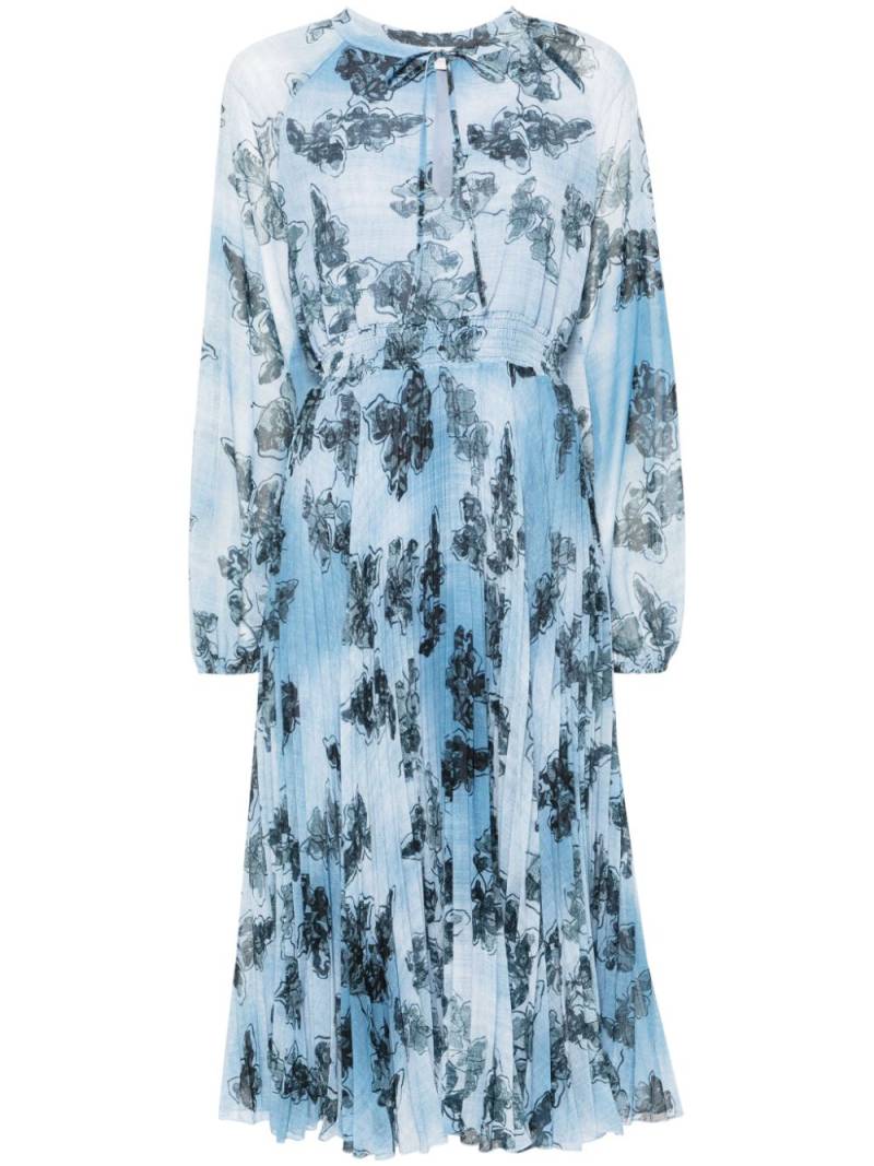 ERMANNO FIRENZE floral-print midi dress - Blue von ERMANNO FIRENZE