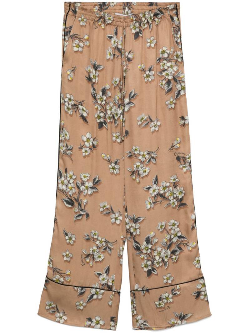 ERMANNO FIRENZE floral-print trousers - Brown von ERMANNO FIRENZE