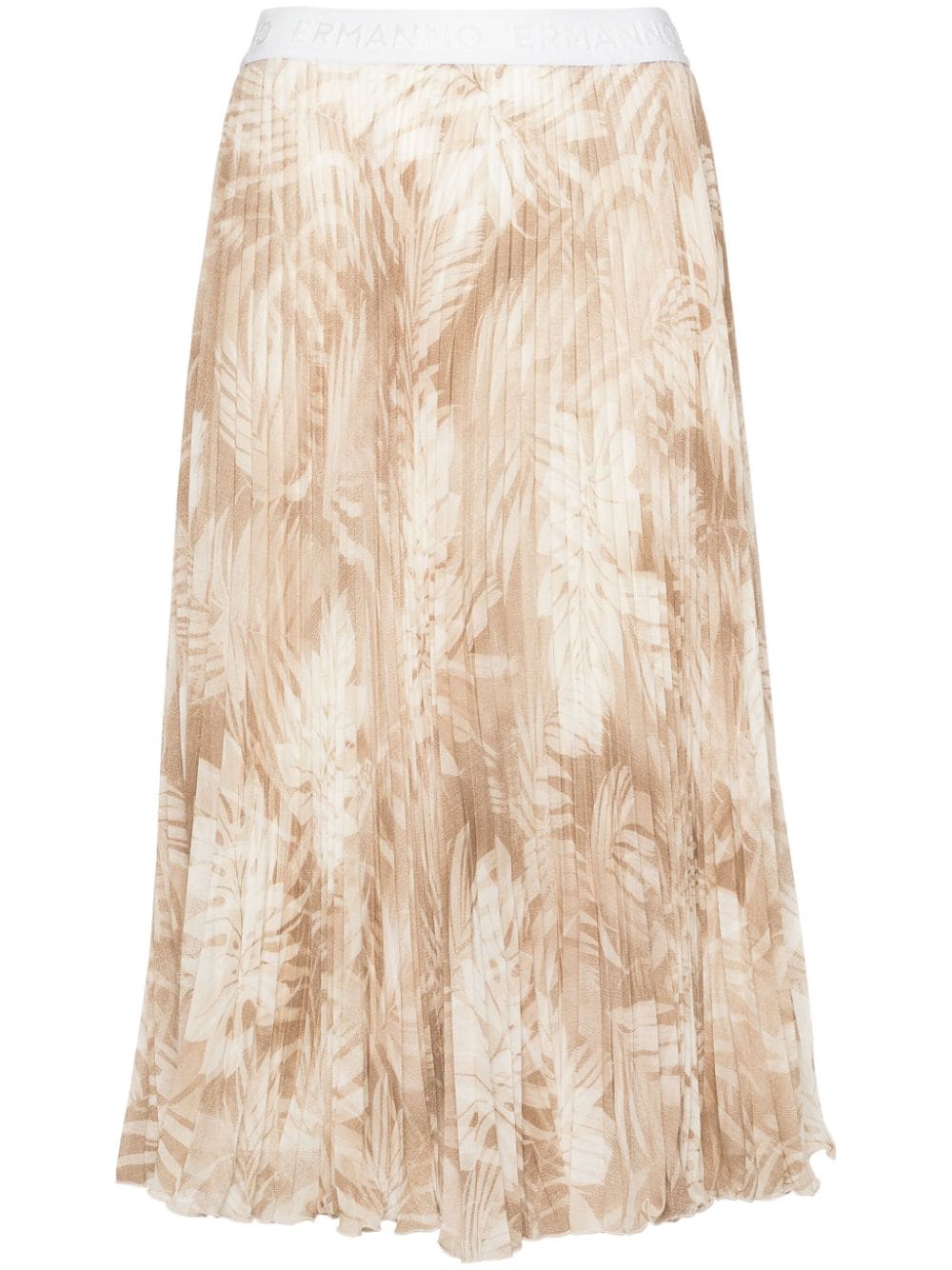 ERMANNO FIRENZE forest-print pleated skirt - Neutrals von ERMANNO FIRENZE