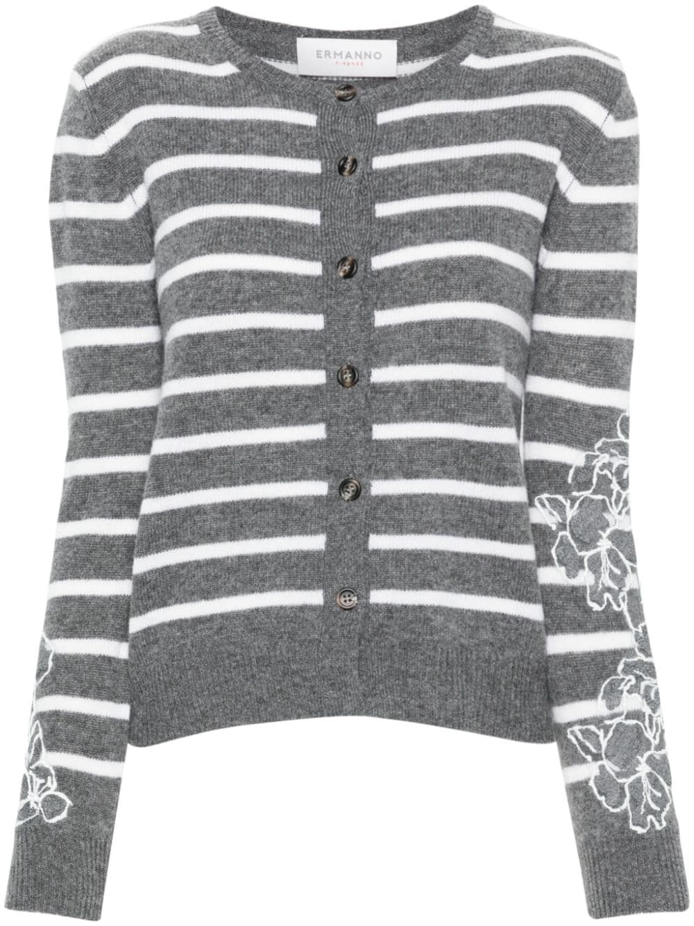 ERMANNO FIRENZE guipure lace-detail cardigan - Grey von ERMANNO FIRENZE