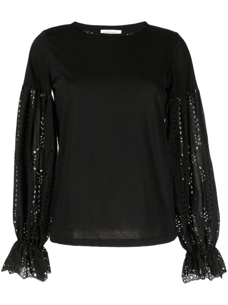 ERMANNO FIRENZE lace-detail blouse - Black von ERMANNO FIRENZE