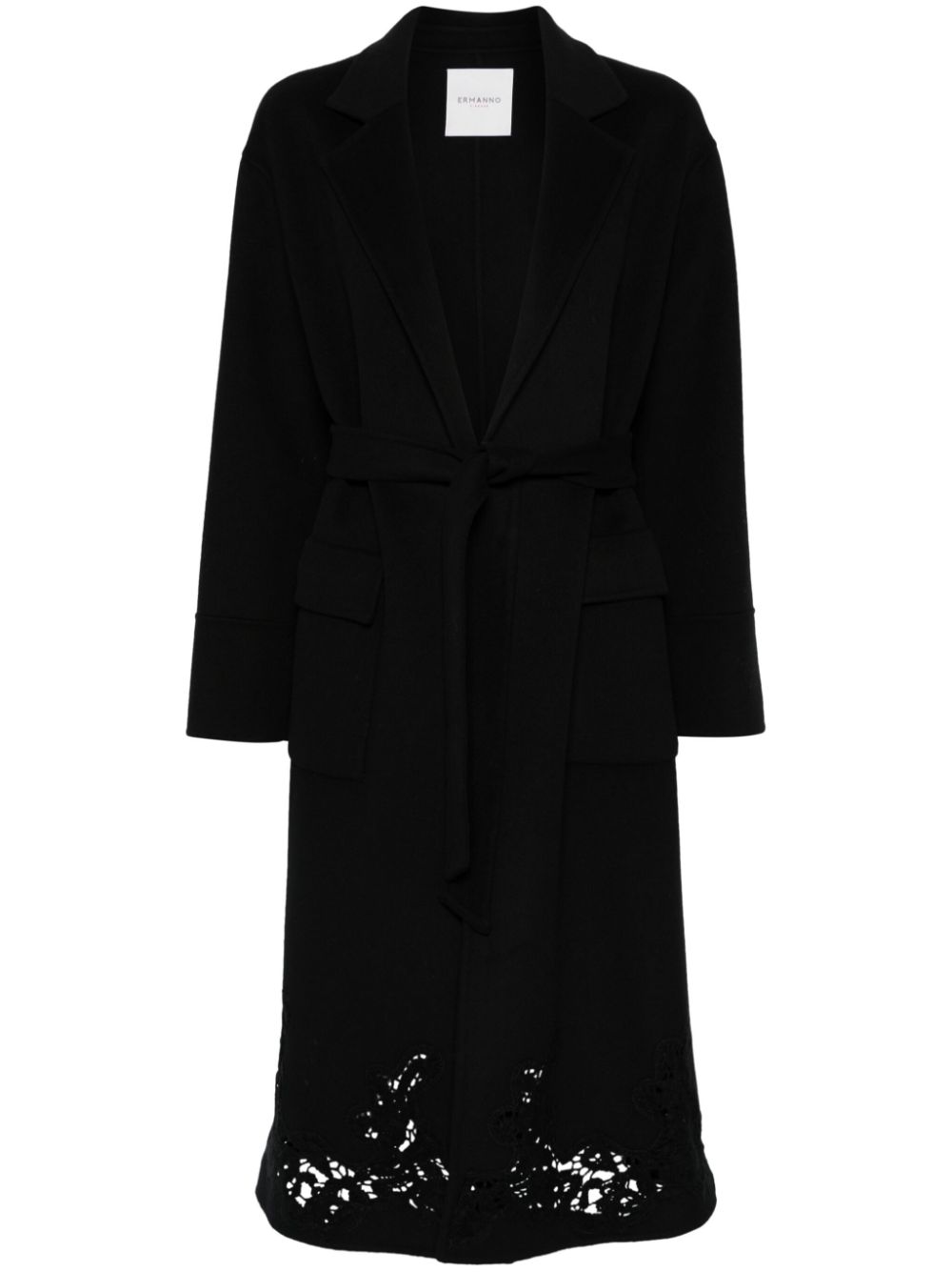 ERMANNO FIRENZE lace-detailed coat - Black von ERMANNO FIRENZE