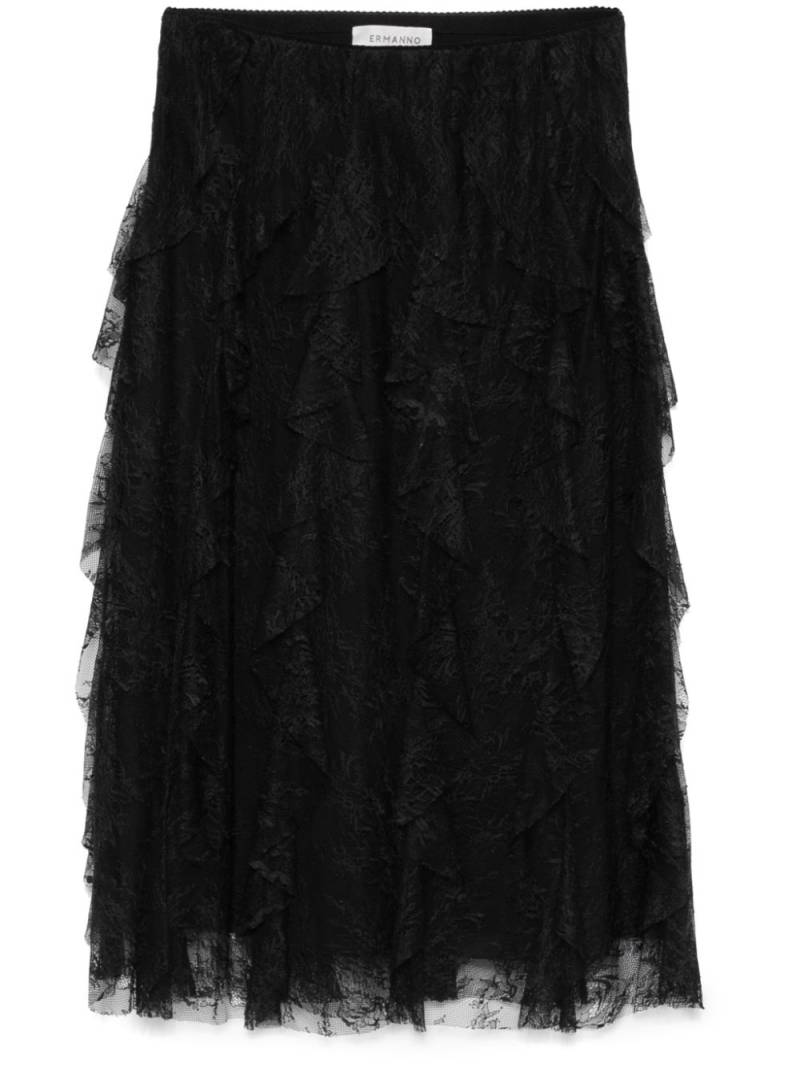 ERMANNO FIRENZE lace midi skirt - Black von ERMANNO FIRENZE