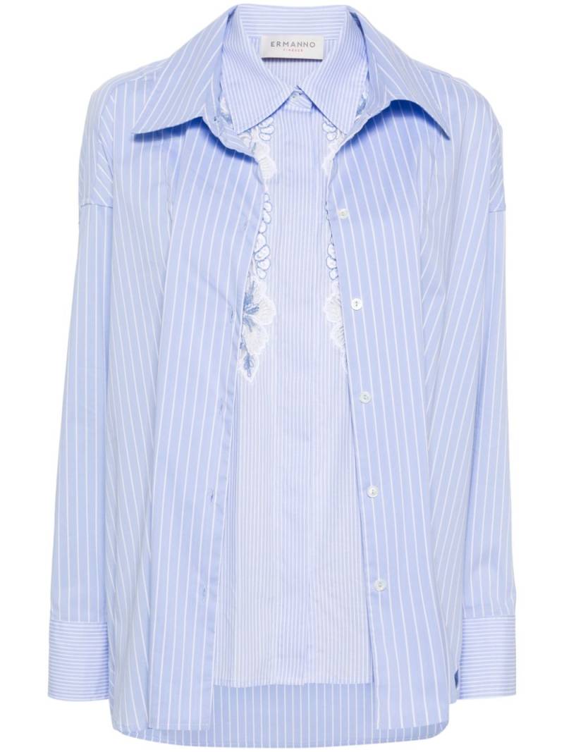 ERMANNO FIRENZE layered striped shirt - Blue von ERMANNO FIRENZE