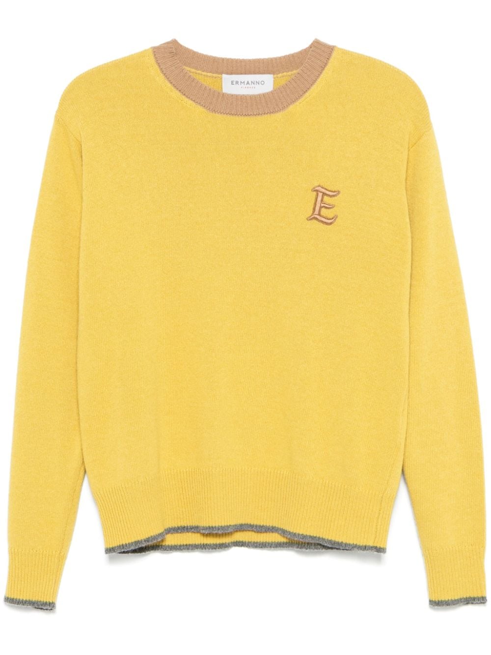 ERMANNO FIRENZE logo-embroidered sweater - Yellow von ERMANNO FIRENZE