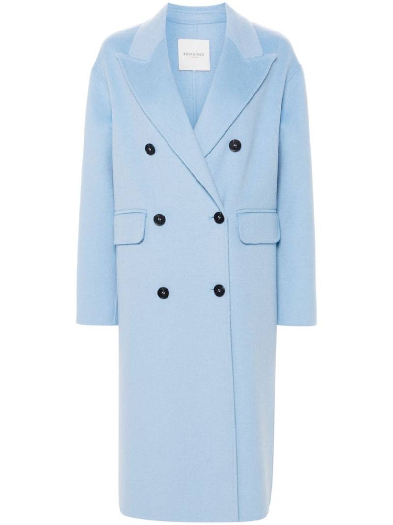 ERMANNO FIRENZE logo-patch coat - Blue von ERMANNO FIRENZE