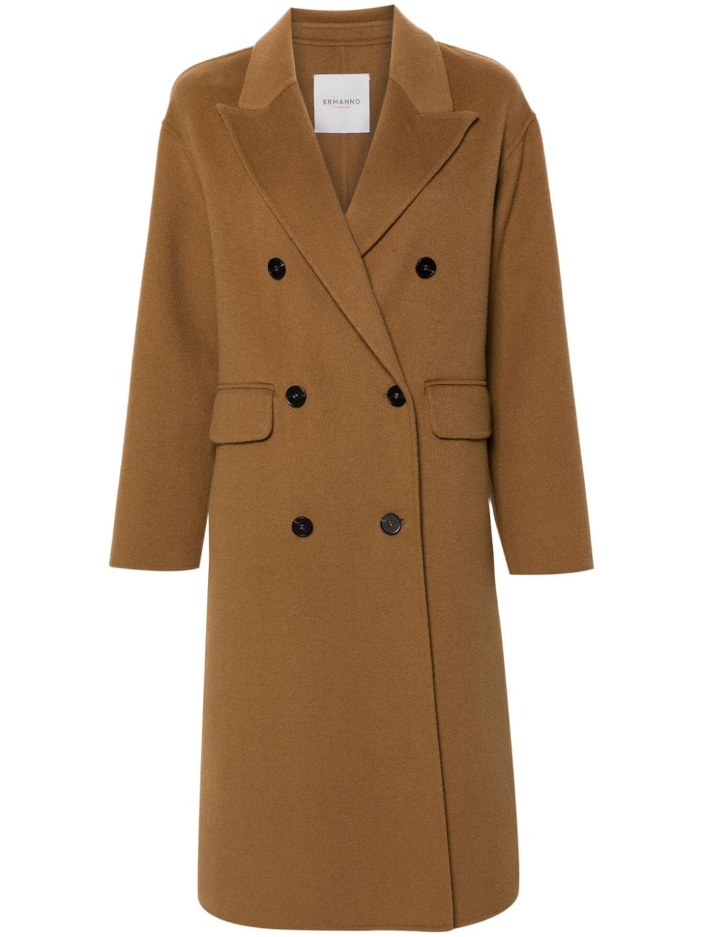 ERMANNO FIRENZE logo-patch coat - Neutrals von ERMANNO FIRENZE