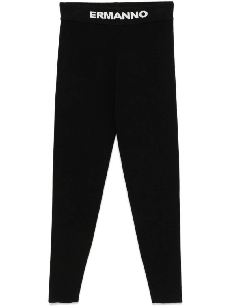 ERMANNO FIRENZE logo-waistband leggings - Black von ERMANNO FIRENZE