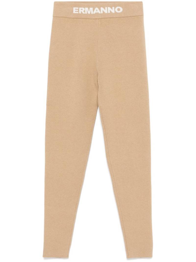 ERMANNO FIRENZE logo-waistband leggings - Brown von ERMANNO FIRENZE