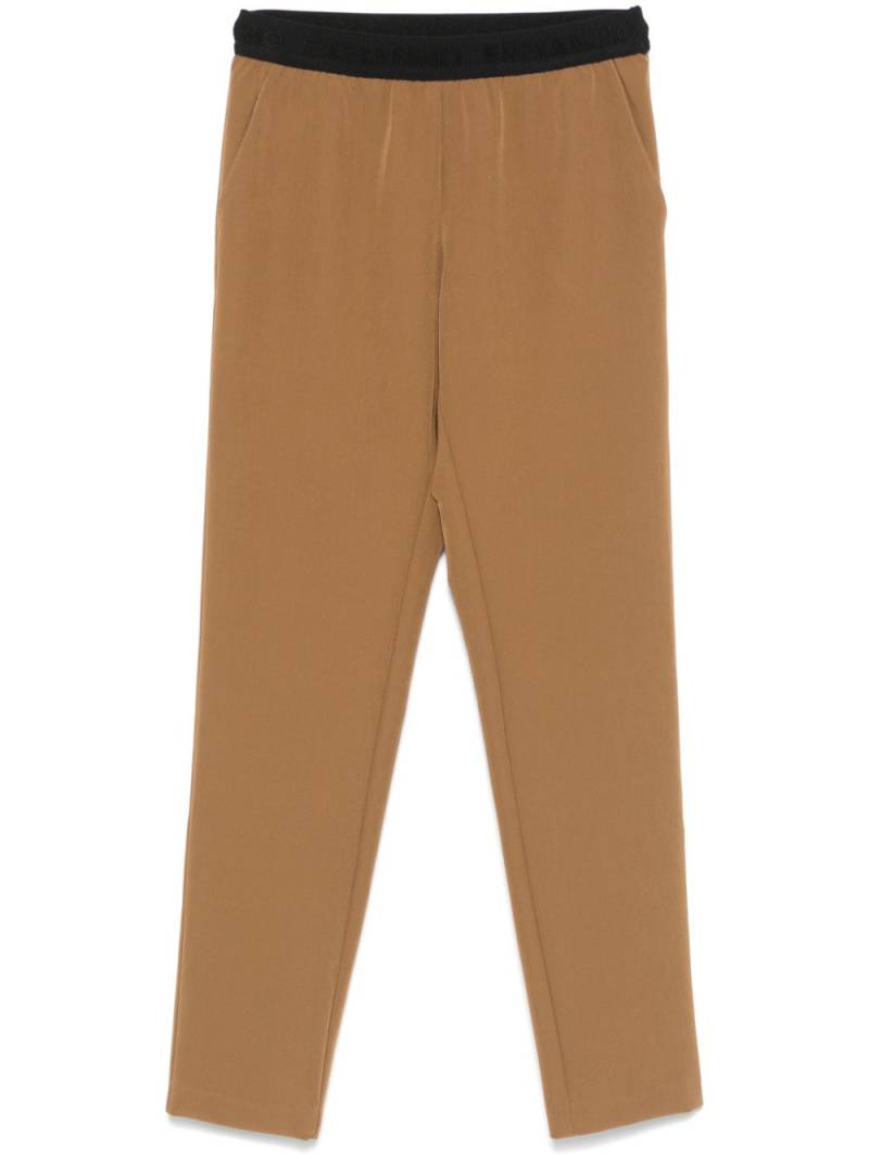 ERMANNO FIRENZE logo-waistband trousers - Brown von ERMANNO FIRENZE