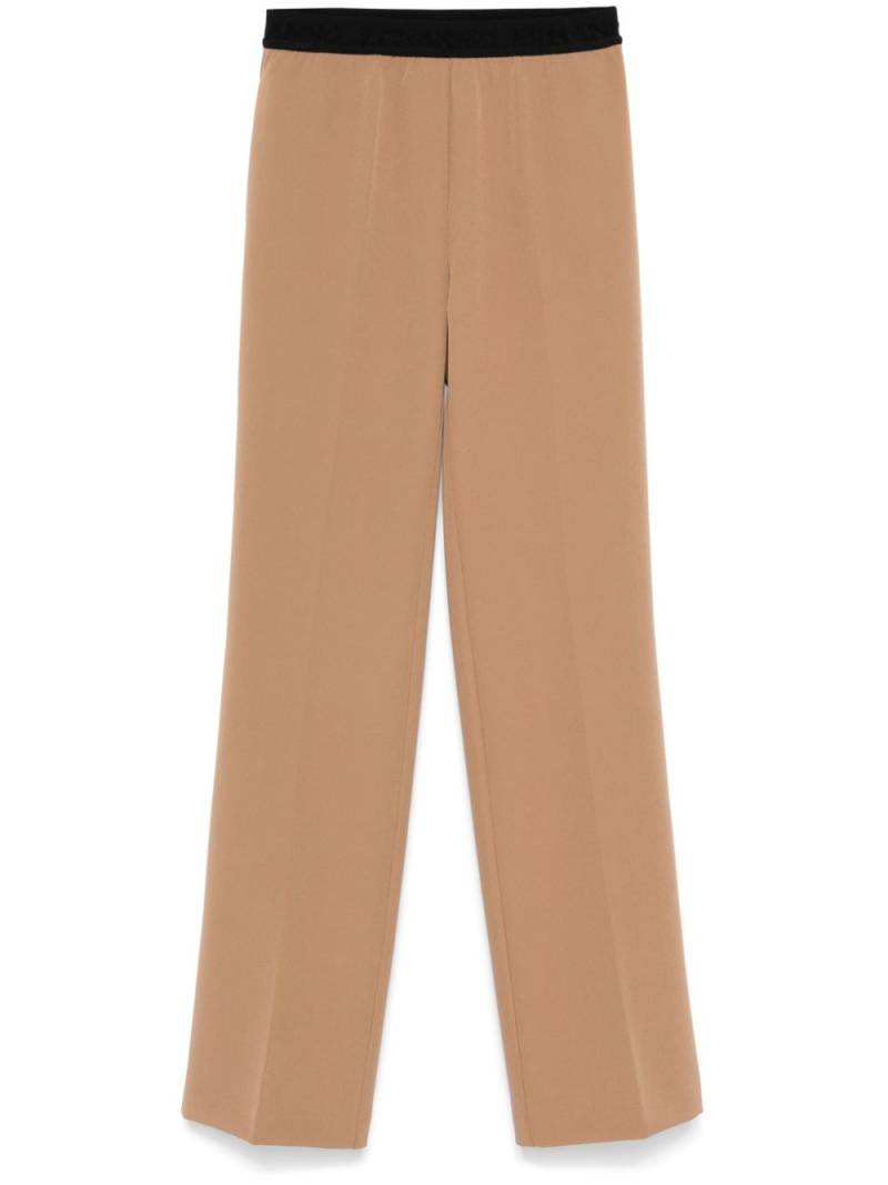 ERMANNO FIRENZE logo-waistband trousers - Brown von ERMANNO FIRENZE