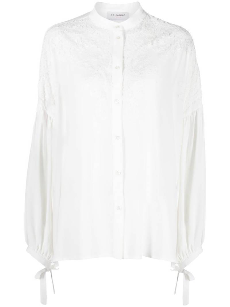 ERMANNO FIRENZE long-sleeve button-fastening blouse - White von ERMANNO FIRENZE