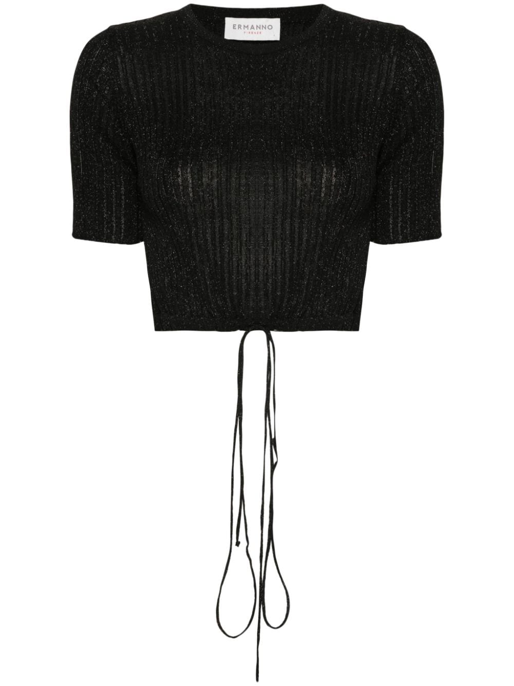 ERMANNO FIRENZE lurex crop top - Black von ERMANNO FIRENZE