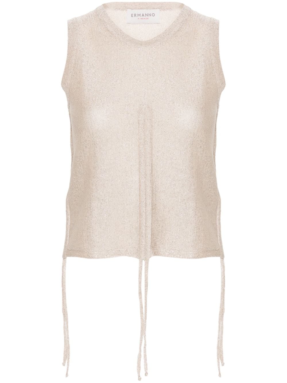 ERMANNO FIRENZE metallic-threading knitted top - Neutrals von ERMANNO FIRENZE