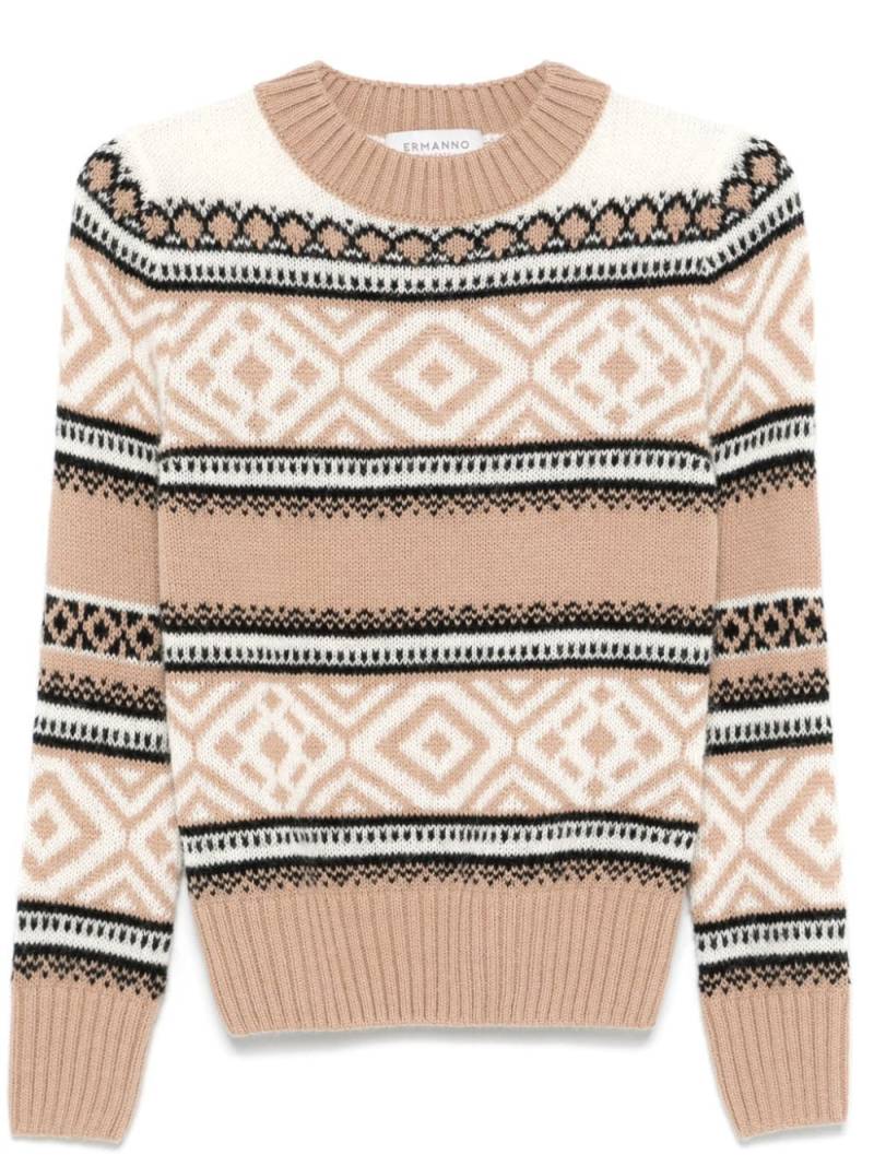 ERMANNO FIRENZE patterned-jacquard sweater - Neutrals von ERMANNO FIRENZE