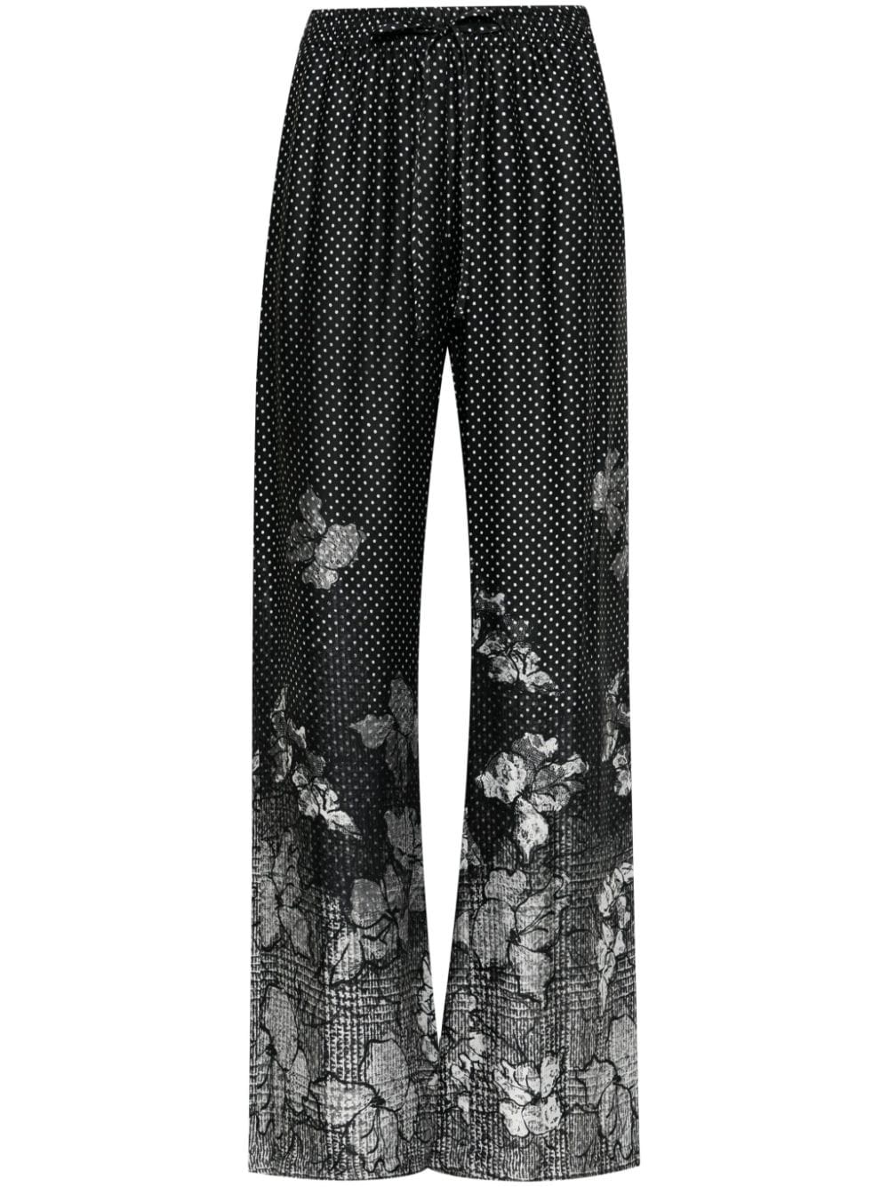 ERMANNO FIRENZE polka dot-print trousers - Black von ERMANNO FIRENZE