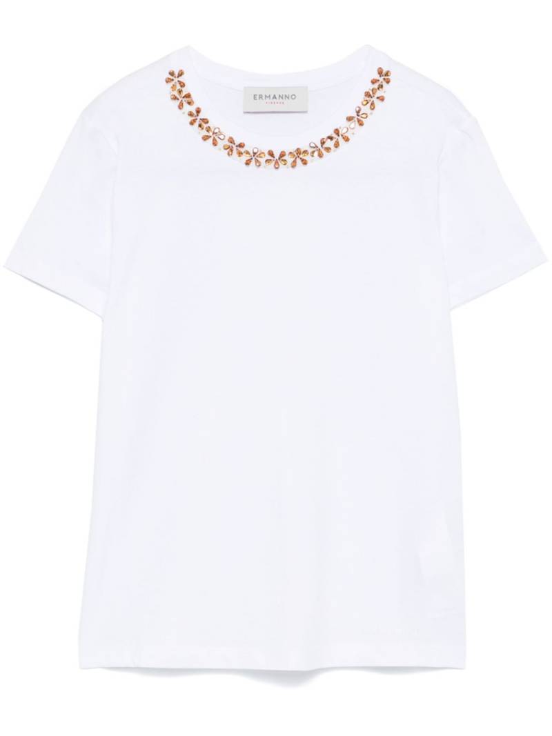 ERMANNO FIRENZE rhinestone-embellished T-shirt - White von ERMANNO FIRENZE