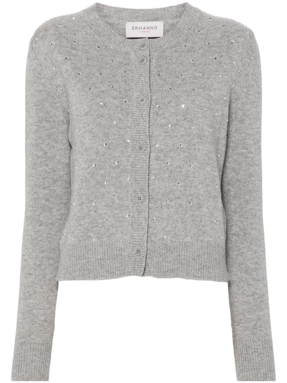 ERMANNO FIRENZE rhinestone-embellished cardigan - Grey von ERMANNO FIRENZE