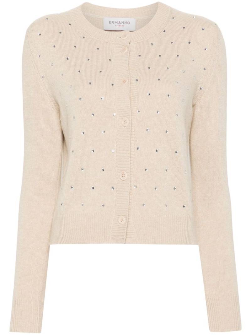 ERMANNO FIRENZE rhinestone-embellished cardigan - Neutrals von ERMANNO FIRENZE