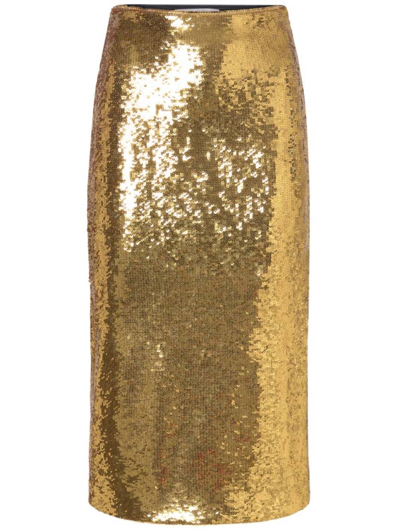 ERMANNO FIRENZE sequinned midi skirt - Gold von ERMANNO FIRENZE