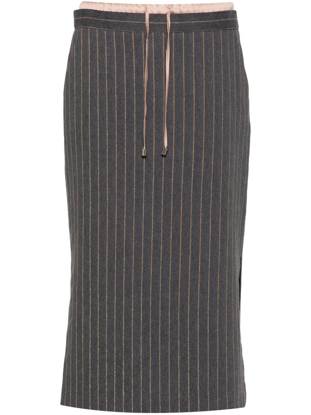 ERMANNO FIRENZE striped midi skirt - Grey von ERMANNO FIRENZE