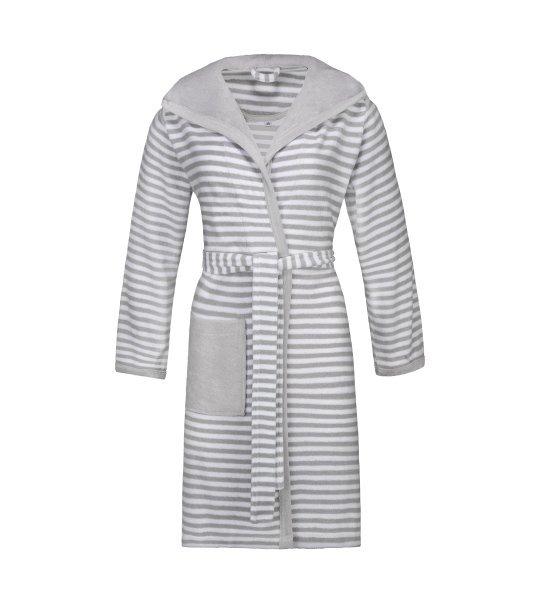 Striped Hoody Bademantel Damen Silber L von ESPRIT