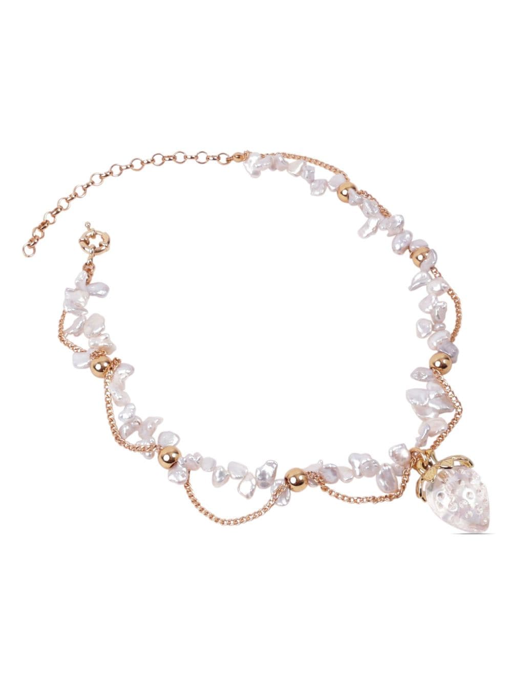 ESTILÉ Strawberry Shortcake pearl-embellished necklace - Gold von ESTILÉ