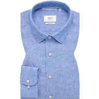 MODERN FIT Linen Shirt in mittelblau unifarben von ETERNA Mode GmbH