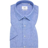 MODERN FIT Linen Shirt in mittelblau unifarben von ETERNA Mode GmbH