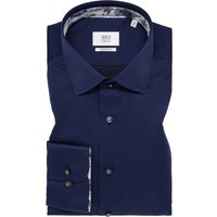 MODERN FIT Luxury Shirt in dunkelblau unifarben von ETERNA Mode GmbH