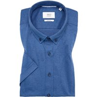 SLIM FIT Jersey Shirt in blau unifarben von ETERNA Mode GmbH