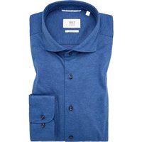 SLIM FIT Jersey Shirt in blau unifarben von ETERNA Mode GmbH