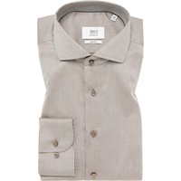 SLIM FIT Luxury Shirt in taupe unifarben von ETERNA Mode GmbH