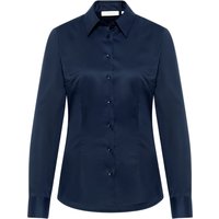 Satin Shirt Bluse in navy unifarben Satin Shirt Bluse in navy unifarben von ETERNA Mode GmbH