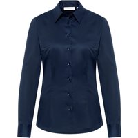 Satin Shirt Bluse in navy unifarben von ETERNA Mode GmbH