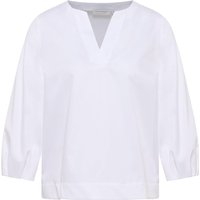 Satin Shirt Bluse in weiß unifarben von ETERNA Mode GmbH