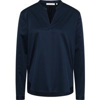 Satin Shirt Bluse in dunkelblau unifarben von ETERNA Mode GmbH
