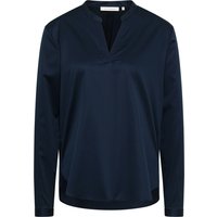 Satin Shirt Bluse in dunkelblau unifarben Satin Shirt Bluse in dunkelblau unifarben von ETERNA Mode GmbH