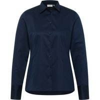 Satin Shirt Bluse in dunkelblau unifarben Satin Shirt Bluse in dunkelblau unifarben von ETERNA Mode GmbH